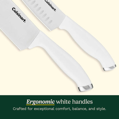 Cuisinart Block Knife Set, 12pc Cutlery Knife Set with Steel Blades for Precise Cutting, Lightweight, Stainless Steel, Durable & Dishwasher Safe, C77SSW-12P (Pack of 2)