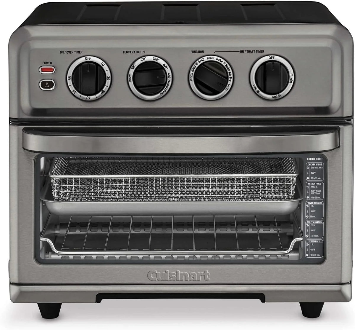 Cuisinart Air Fryer Toaster Oven with Grill, 1800W 8-1 Air Fryer Oven with Bake, Convection Bake, Grill, Broil and Warm Options, Large Capacity, 60-Minute Timer, TOA-70BKS, Black SS