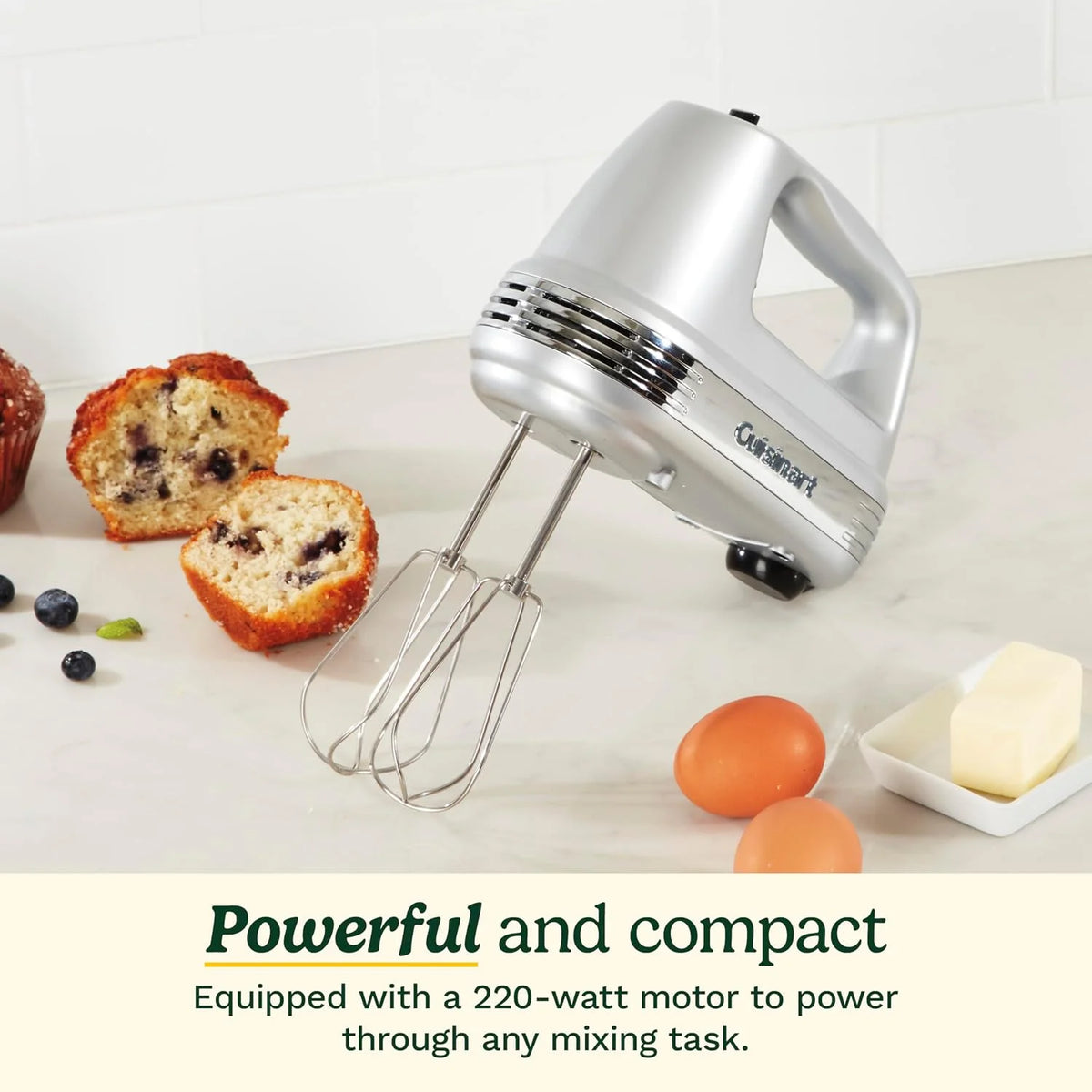 Cuisinart Electric Hand Mixer, 9 Speeds, Extra Long Beaters, 220W