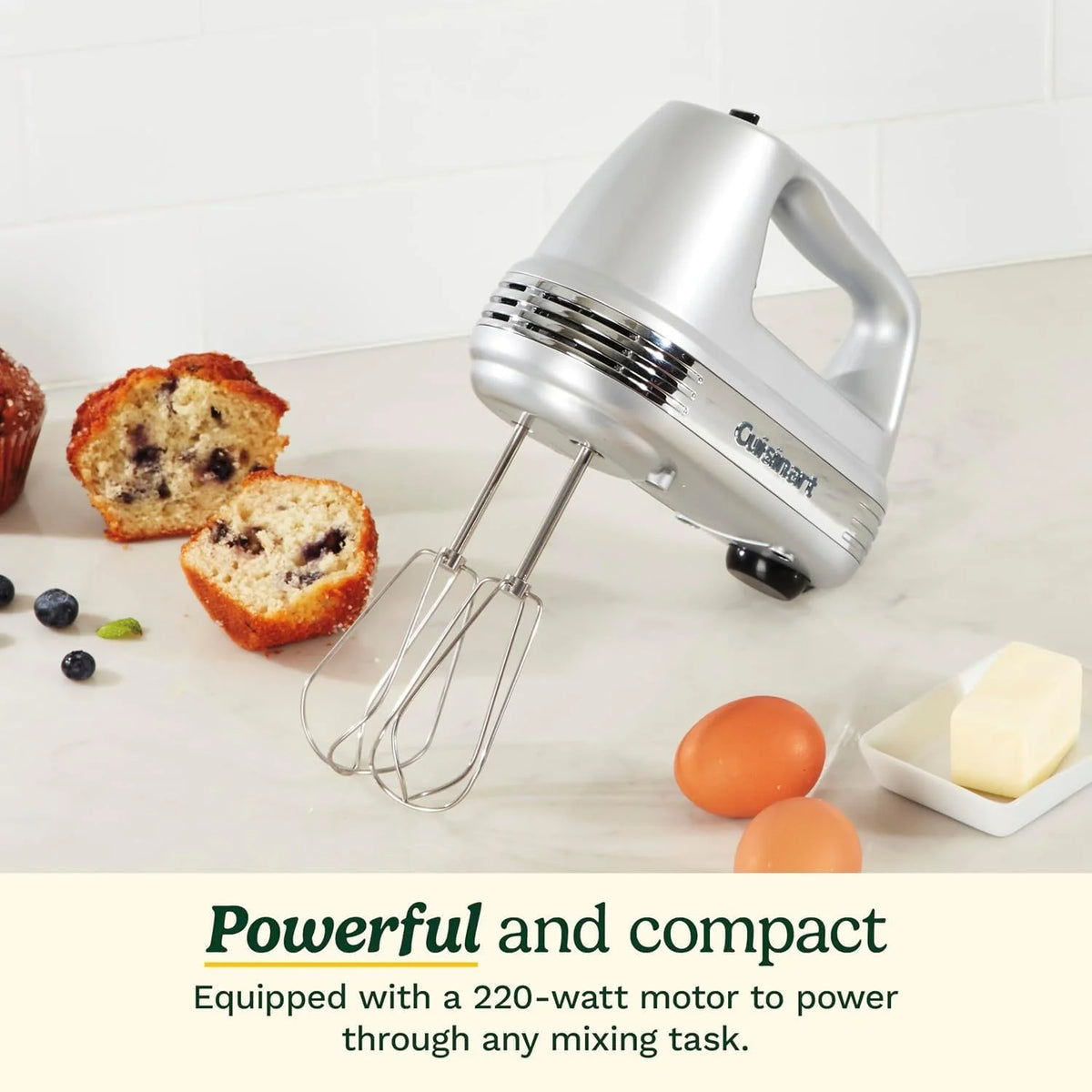 Cuisinart Power Advantage Plus 9-Speed Hand Mixer, 220W-Motor Hand Blender Electric Mixer with 9 Speed Settings, XL Dishwasher-Safe Beaters, 3 Low Mixing Speeds, Storage Case, Black