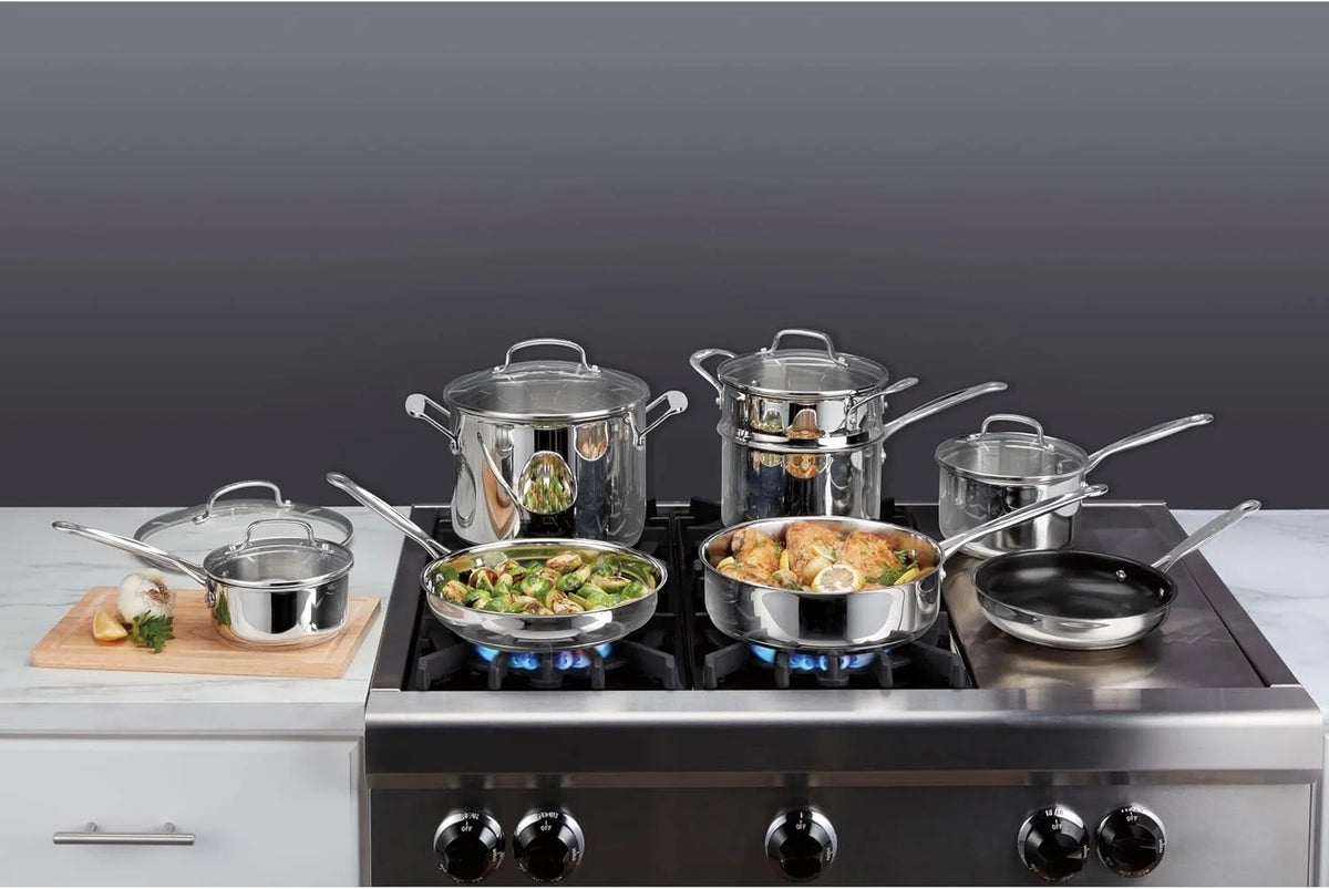 Cuisinart Chef's Classic Stainless Cookware 13-Piece Set, 77-13