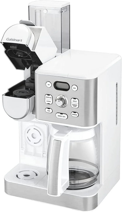 Cuisinart 12-Cup Coffee Maker, Single-Serve Brewer Glass Carafe, Automatic Hot & Iced Coffee Machine, Brew Strength Control and Brew Pause, SS-16W, White
