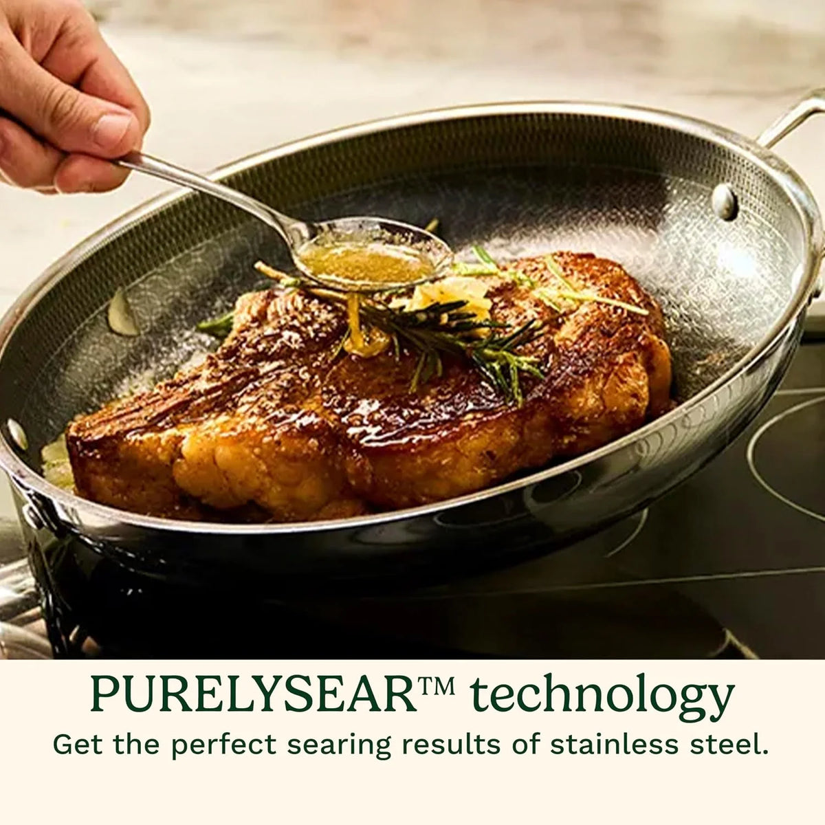 Cuisinart Griddle Pan PurelySear Hybrid Stainless Steel 12 Inch