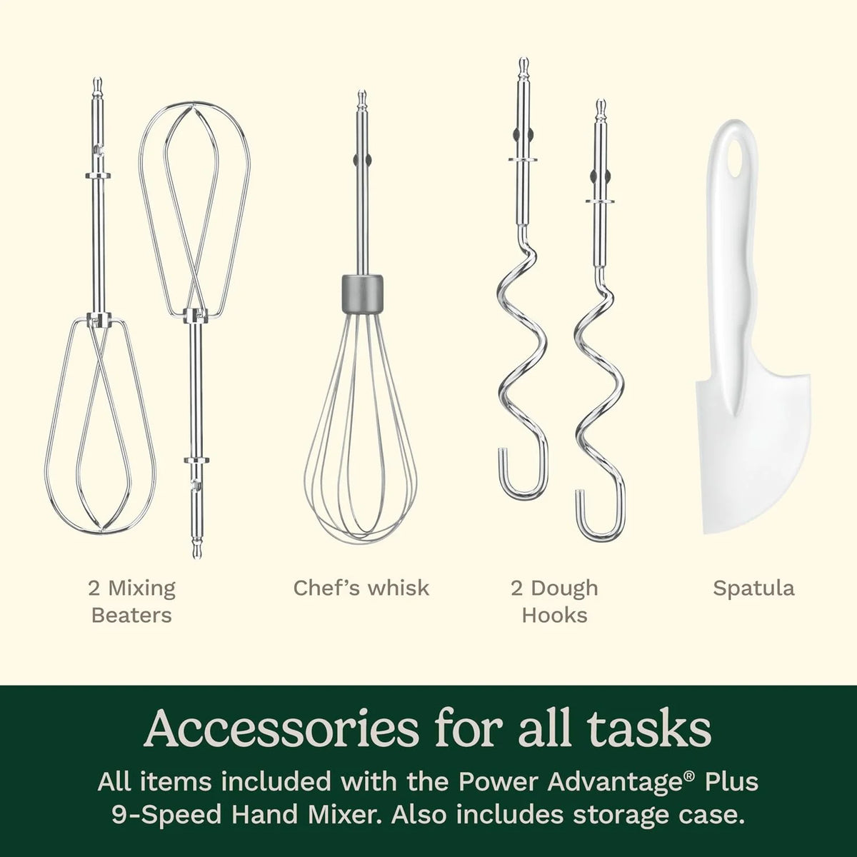Cuisinart Electric Hand Mixer, 9 Speeds, Extra Long Beaters, 220W