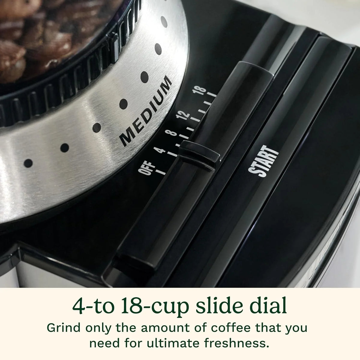 Cuisinart Electric Burr Coffee Grinder, 18-Position Selector, 4-18 Cups