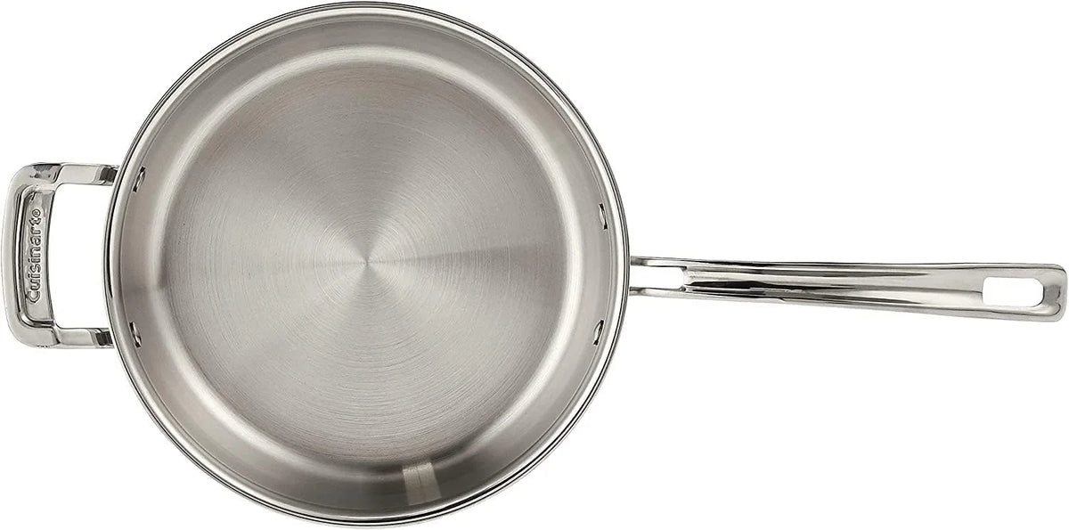 Cuisinart MCP33-24HN MultiClad Pro Stainless 3-1/2-Quart Saute with Helper and Cover Skillet, 3.5-Quart, Sauté Pan w/Helper & Cover