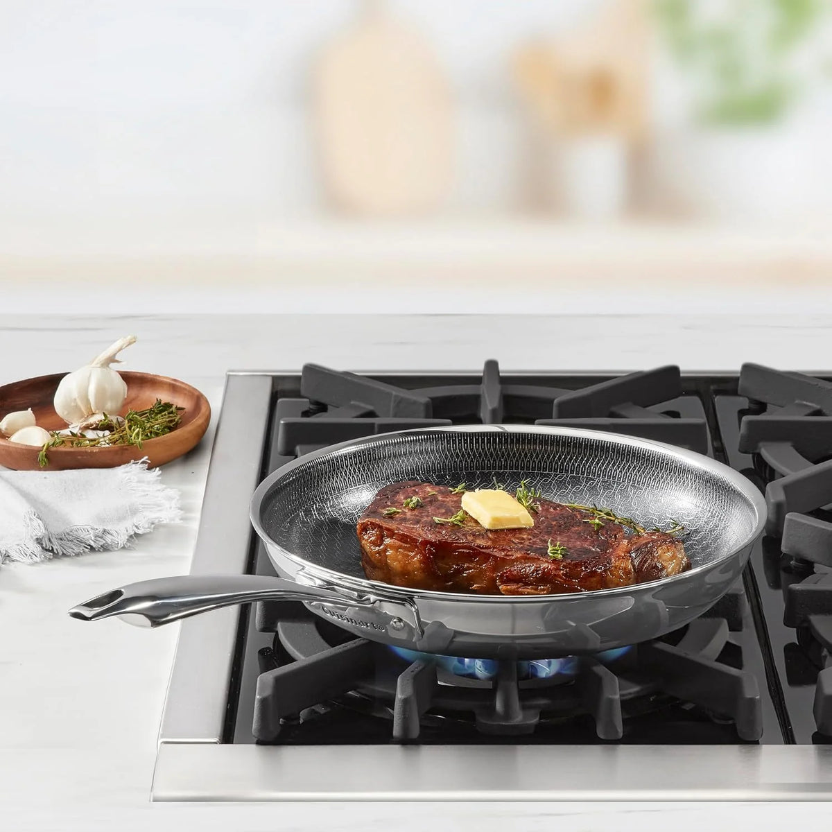 Cuisinart Skillet, PurelySear Hybrid, Tri-Ply Stainless Steel, 10 Inch