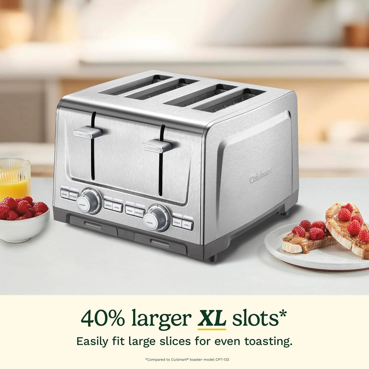 Cuisinart 4-Slice XL Slot Toaster, 7 Shade, High-Lift, Stainless Steel