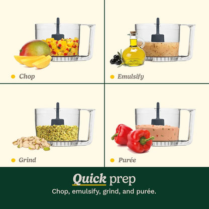 Cuisinart Mini-Prep Plus Food Processor, 3 Cup Mini Food Processor to Chop Herbs, Vegetables, and Hard Cheese, 3 Cup Work Bowl, Reversible Stainless Steel Blade, DLC-2A, White