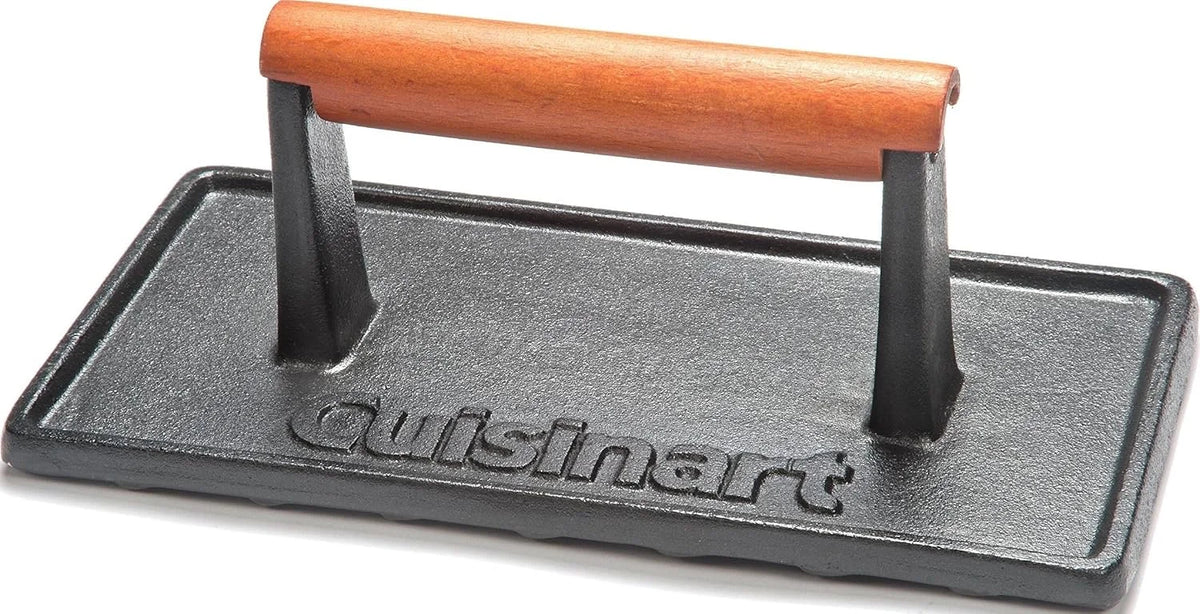 Cuisinart Burger Press with Wooden Handle, Cast Iron, Rectangle