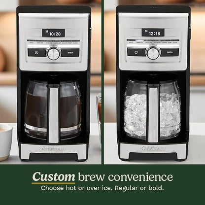 Cuisinart Personal Brew™ 12-Cup Coffee Maker, Automatic Coffee Machine, Programmable Coffee Maker for Home Brewing Convenience with Adjustable Brew Strength, Stainless Steel/Black, DCC-12