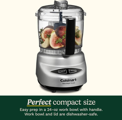 Cuisinart Mini-Prep Plus Food Processor, 3 Cup Mini Food Processor to Chop Herbs, Vegetables, and Hard Cheese, 3 Cup Work Bowl, Reversible Stainless Steel Blade, DLC-2A, White