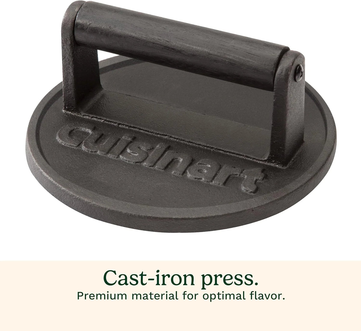 Cuisinart Smash Burger Press, Cast Iron, 6.5" Round Burger Smasher