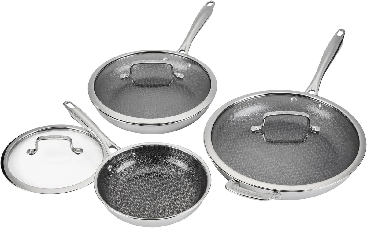 Cuisinart Skillet Set PurelySear Hybrid Tri-Ply Stainless Steel 6 Pc
