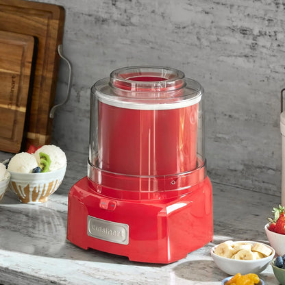 Cuisinart Ice Cream Maker Machine, 1.5 Quart Double Insulated Machine, Sorbet and Frozen Yogurt Maker, Ready in 20 Minutes, ICE-21RP1, Red