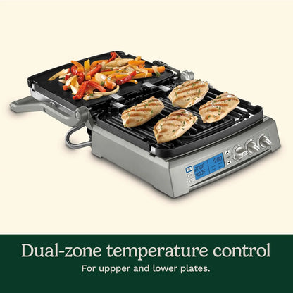 Cuisinart 6-in-1 Elite Griddler, Electric Grill, Griddle & Top Melt, 500°F Temperature Sear Function, LCD Screen, Dishwasher-Safe Cooking Plates, GR-300WSP1, Stainless Steel