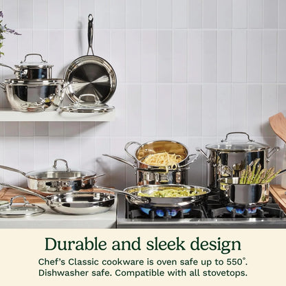 Cuisinart 766S-22 6 Qt. Stainless Steel Pasta Pot w/Straining Cover Chef's-Classic-Stainless-Cookware-Collection, 6-Quart