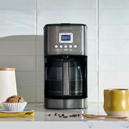 Cuisinart 14-Cup Coffee Maker, Programmable PerfecTemp Glass Carafe Coffee Machine with 1-4 Cup Setting, Brew Strength Control and Pause, Stainless Steel, DCC-3200BKSNAS, Black