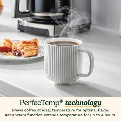 Cuisinart Coffee Maker, 14-Cup PerfecTemp Programmable Coffee Machine Glass Carafe with 1-4 Cup Setting, Brew Strength Control, Brew Pause, and Over Ice Function, White, DCC-3500W