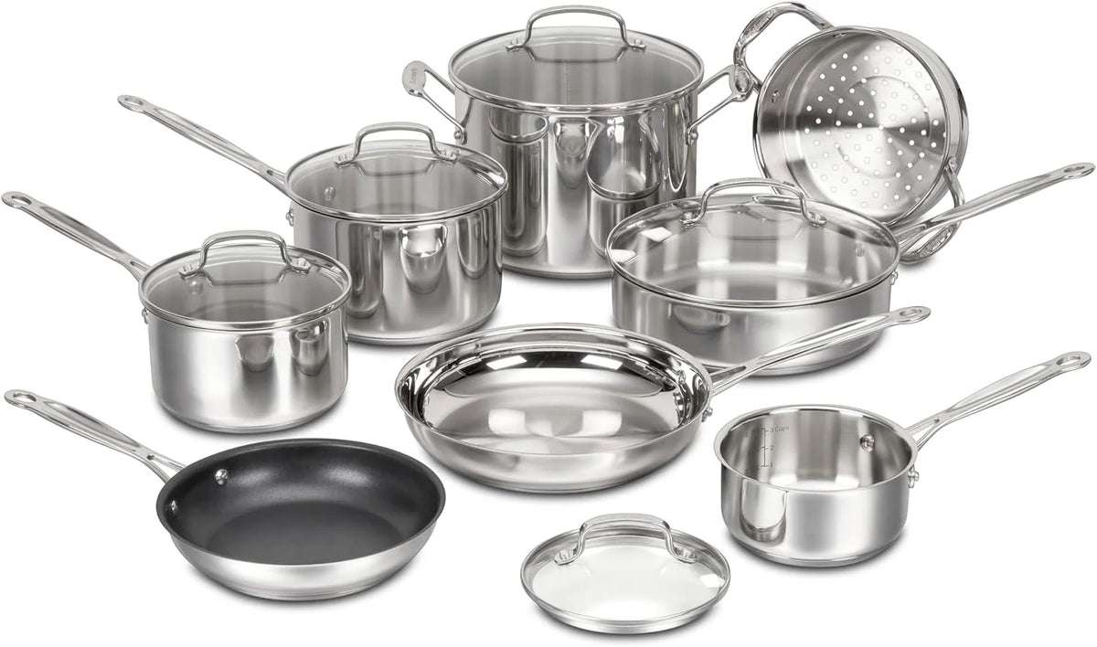 Cuisinart Chef's Classic Stainless Cookware 13-Piece Set, 77-13