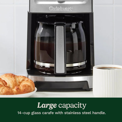 Cuisinart Coffee Maker, 14-Cup PerfecTemp Programmable Coffee Machine Glass Carafe with 1-4 Cup Setting, Brew Strength Control, Brew Pause, and Over Ice Function, Black Stainless Steel, DCC-3500BKS